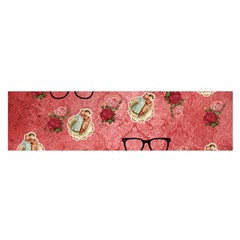 Vintage Glasses Rose Satin Scarf (Oblong)