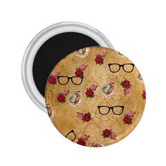 Vintage Glasses Beige 2 25  Magnets by snowwhitegirl