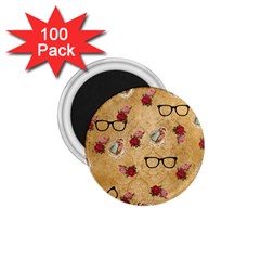 Vintage Glasses Beige 1 75  Magnets (100 Pack)  by snowwhitegirl