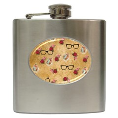 Vintage Glasses Beige Hip Flask (6 Oz) by snowwhitegirl