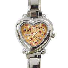 Vintage Glasses Beige Heart Italian Charm Watch by snowwhitegirl