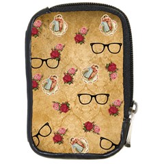 Vintage Glasses Beige Compact Camera Cases by snowwhitegirl