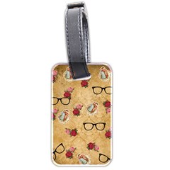 Vintage Glasses Beige Luggage Tags (two Sides)