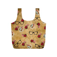 Vintage Glasses Beige Full Print Recycle Bags (s)  by snowwhitegirl