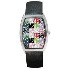 Dino Quilt Barrel Style Metal Watch by snowwhitegirl