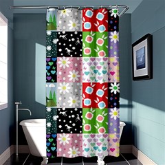 Dino Quilt Shower Curtain 36  X 72  (stall)  by snowwhitegirl