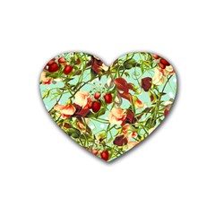 Fruit Blossom Heart Coaster (4 Pack)  by snowwhitegirl