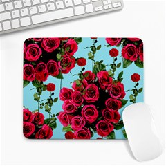 Roses Blue Large Mousepads by snowwhitegirl