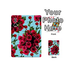 Roses Blue Playing Cards 54 (mini)  by snowwhitegirl