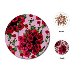 Roses Pink Playing Cards (round) 