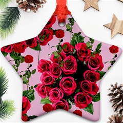 Roses Pink Star Ornament (two Sides) by snowwhitegirl