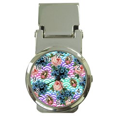 Floral Waves Money Clip Watches by snowwhitegirl