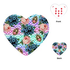 Floral Waves Playing Cards (heart)  by snowwhitegirl