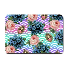 Floral Waves Small Doormat  by snowwhitegirl