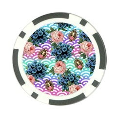 Floral Waves Poker Chip Card Guard by snowwhitegirl