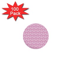 Damask Pink 1  Mini Buttons (100 Pack)  by snowwhitegirl