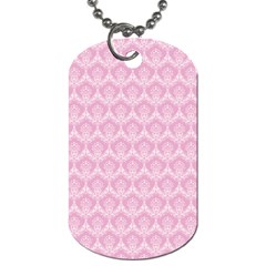 Damask Pink Dog Tag (two Sides) by snowwhitegirl