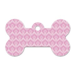 Damask Pink Dog Tag Bone (one Side) by snowwhitegirl