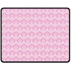 Damask Pink Double Sided Fleece Blanket (medium)  by snowwhitegirl