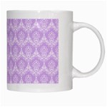 Damask Lilac White Mugs Right