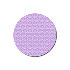 Damask Lilac Rubber Round Coaster (4 Pack)  by snowwhitegirl