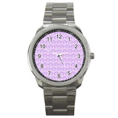 Damask Lilac Sport Metal Watch by snowwhitegirl