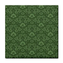 Damask Green Tile Coasters