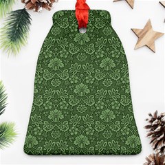 Damask Green Bell Ornament (two Sides) by snowwhitegirl