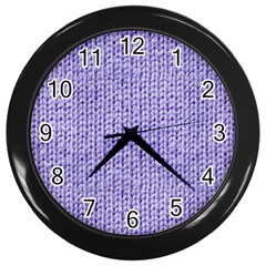 Knitted Wool Lilac Wall Clocks (black) by snowwhitegirl