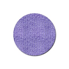 Knitted Wool Lilac Rubber Coaster (round)  by snowwhitegirl