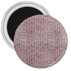 Knitted Wool Pink Light 3  Magnets by snowwhitegirl