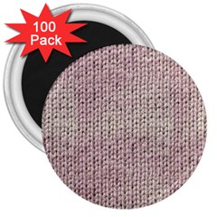 Knitted Wool Pink Light 3  Magnets (100 Pack) by snowwhitegirl