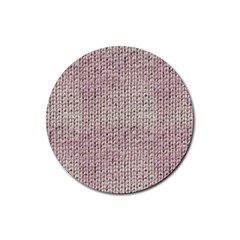 Knitted Wool Pink Light Rubber Coaster (round)  by snowwhitegirl