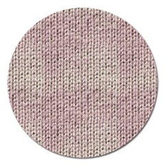 Knitted Wool Pink Light Magnet 5  (round) by snowwhitegirl