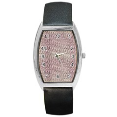 Knitted Wool Pink Light Barrel Style Metal Watch by snowwhitegirl