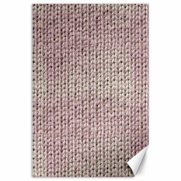 Knitted Wool Pink Light Canvas 24  x 36 