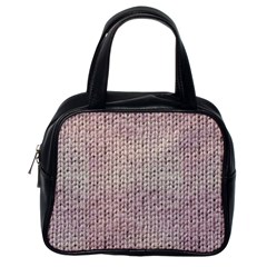 Knitted Wool Pink Light Classic Handbags (one Side) by snowwhitegirl