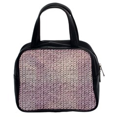 Knitted Wool Pink Light Classic Handbags (2 Sides) by snowwhitegirl