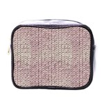 Knitted Wool Pink Light Mini Toiletries Bags Front