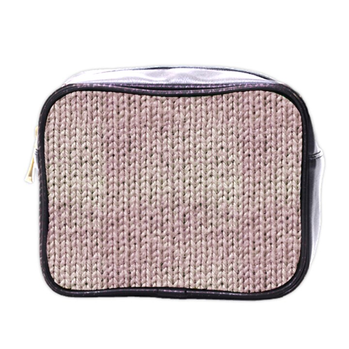 Knitted Wool Pink Light Mini Toiletries Bags