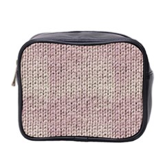 Knitted Wool Pink Light Mini Toiletries Bag 2-side by snowwhitegirl