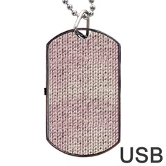 Knitted Wool Pink Light Dog Tag Usb Flash (two Sides) by snowwhitegirl