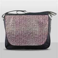 Knitted Wool Pink Light Messenger Bags by snowwhitegirl