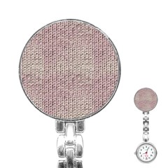 Knitted Wool Pink Light Stainless Steel Nurses Watch by snowwhitegirl