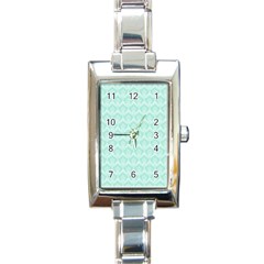 Damask Aqua Green Rectangle Italian Charm Watch by snowwhitegirl