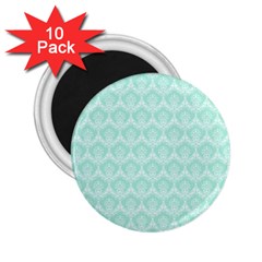 Damask Aqua Green 2 25  Magnets (10 Pack)  by snowwhitegirl