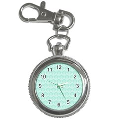 Damask Aqua Green Key Chain Watches by snowwhitegirl