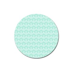 Damask Aqua Green Magnet 3  (round) by snowwhitegirl