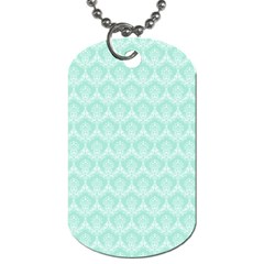 Damask Aqua Green Dog Tag (one Side) by snowwhitegirl