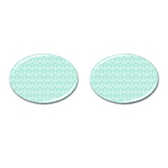 Damask Aqua Green Cufflinks (oval) by snowwhitegirl